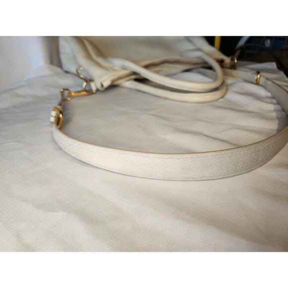 Prada Vitello Daino Tote White Cream Leather with Crossbody Strap Work Bag - Picture 16 of 16